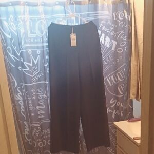 Mango Black Wide Leg Women's Pants